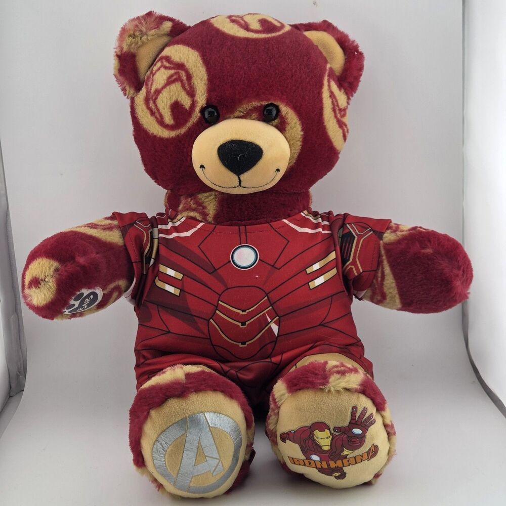 Build A Bear Marvel Avengers Iron Man Plush Bear With Costume BAB 16"